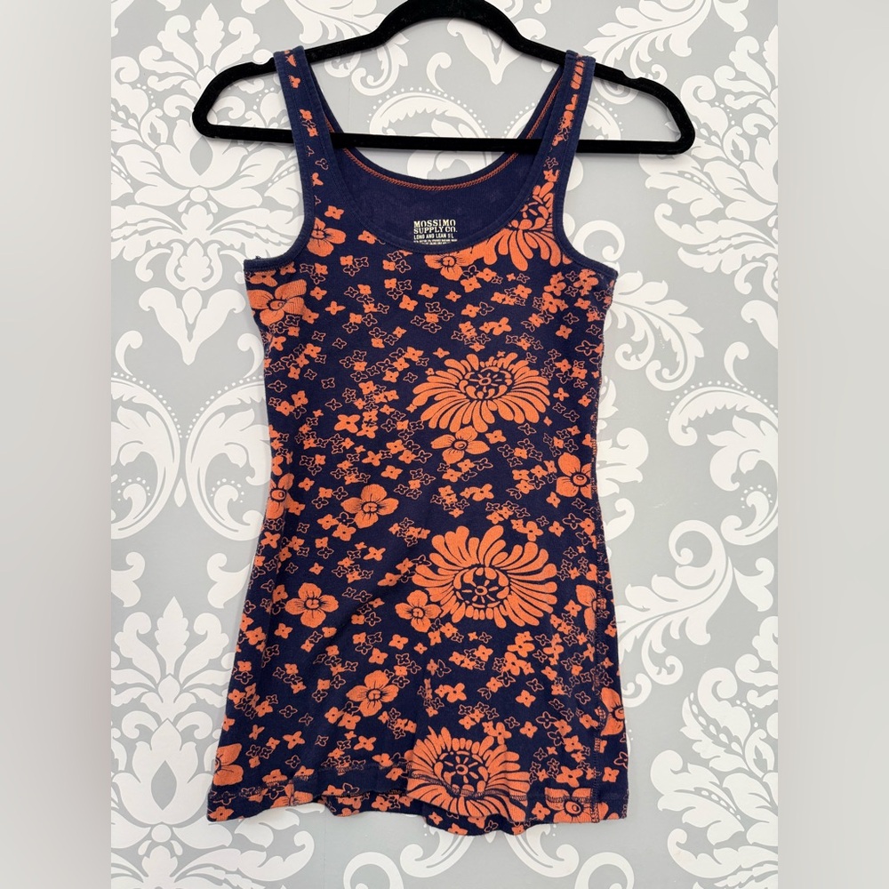 10/$25 • Mossimo Supply Co Long & Lean Floral‎ Ribbed Tank